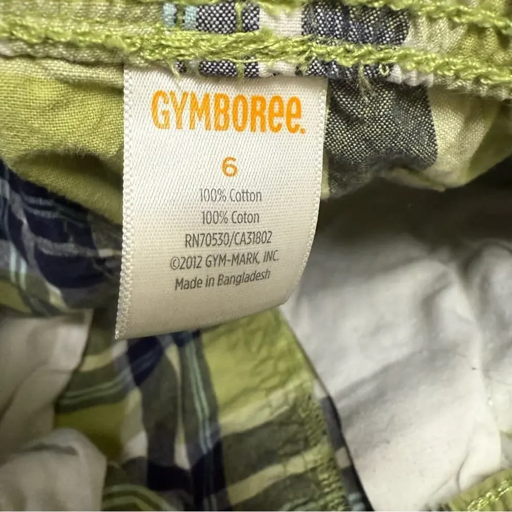 5/$35 ‎ Gymboree Green Plaid Kids Shorts Cargo East Coast Harbor 6
